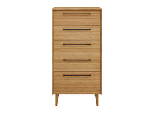 Sienna Five Drawer High Chest, Caramelized
