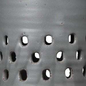 Tapered Perforated Pendant -  Grey Ceramic