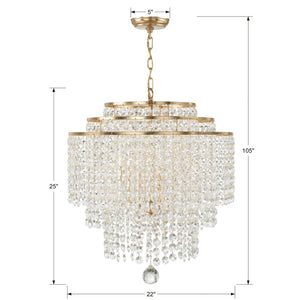 Gabrielle 6 Light Antique Gold Chandelier