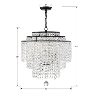 Gabrielle 6 Light Antique Gold Chandelier