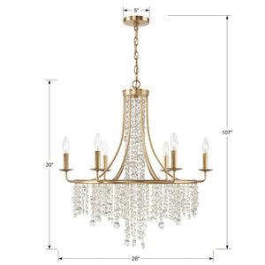 Gabrielle 6 Light Antique Gold Chandelier