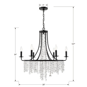 Gabrielle 6 Light Antique Gold Chandelier