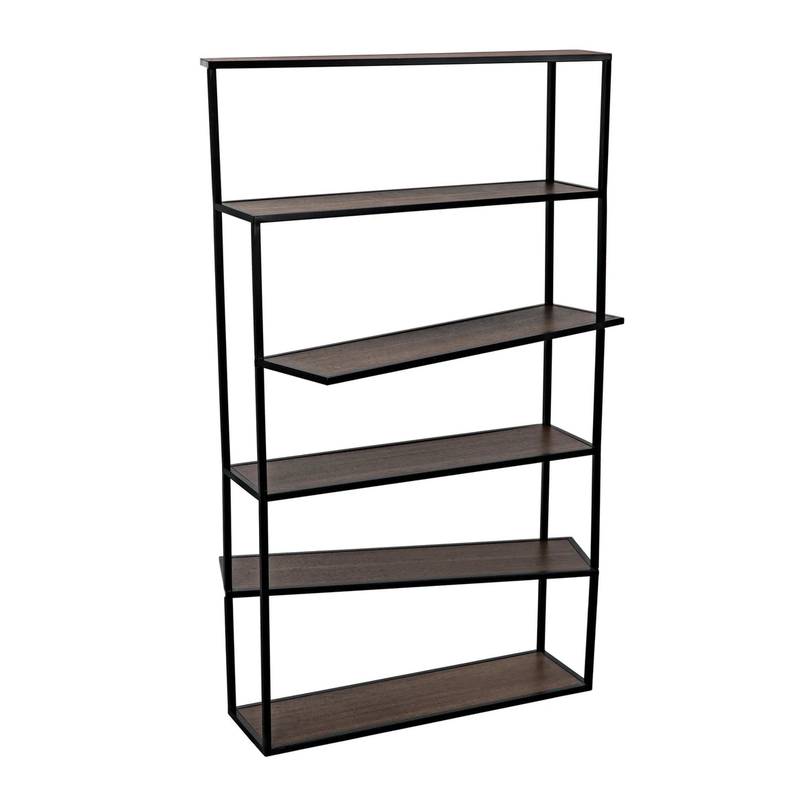 Verso Bookcase -Dark Walnut with Matte Black