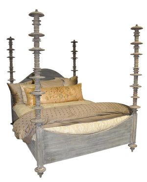 Noir California King Ferrett Bed - Weathered Mahogany
