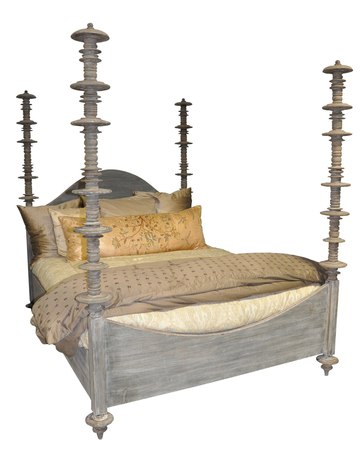Noir California King Ferrett Bed - Weathered Mahogany