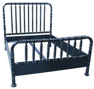 Noir Queen Bachelor Bed - Hand Rubbed Black