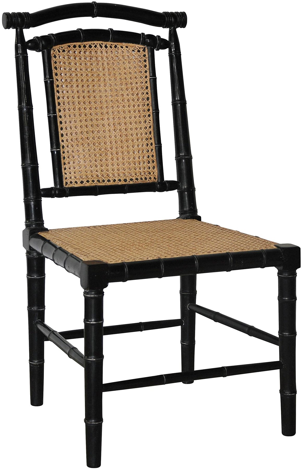 Noir Colonial Bamboo Side Chair - Black