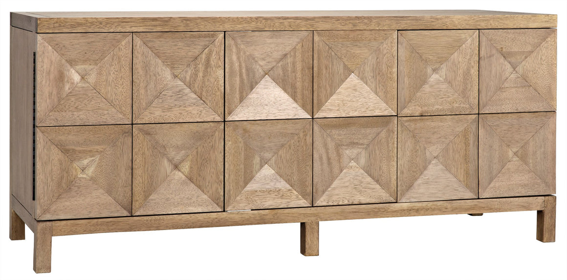 Noir Quadrant 3 Door Sideboard - Washed Walnut