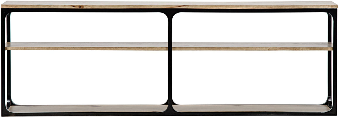 Noir Large Novie Walnut Console with Black Metal