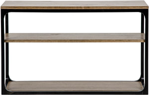 Noir Small Novie Walnut Console with Black Metal