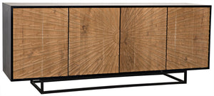 Noir Ra Sideboard - Hand Rubbed Black with Teak