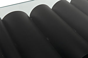 Paradox Console - Black Metal with Glass Top