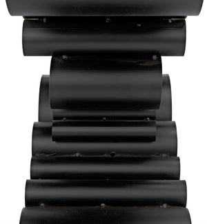 Paradox Console - Black Metal with Glass Top