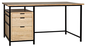 Noir Nabucco Desk - Bleached Walnut and Metal