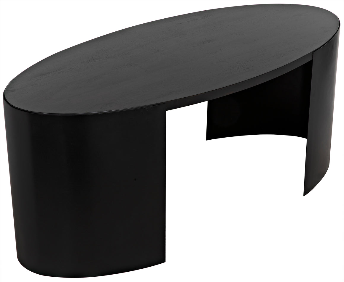 Marigold Desk - Ebony Walnut - Black Metal