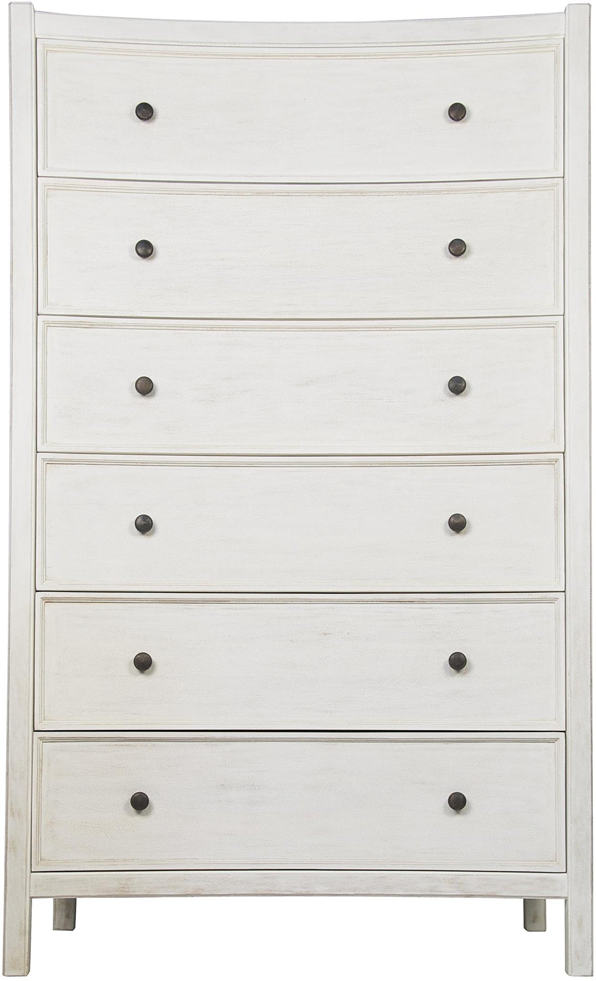 Noir Hampton 6 Drawer Tall Dresser - White Wash