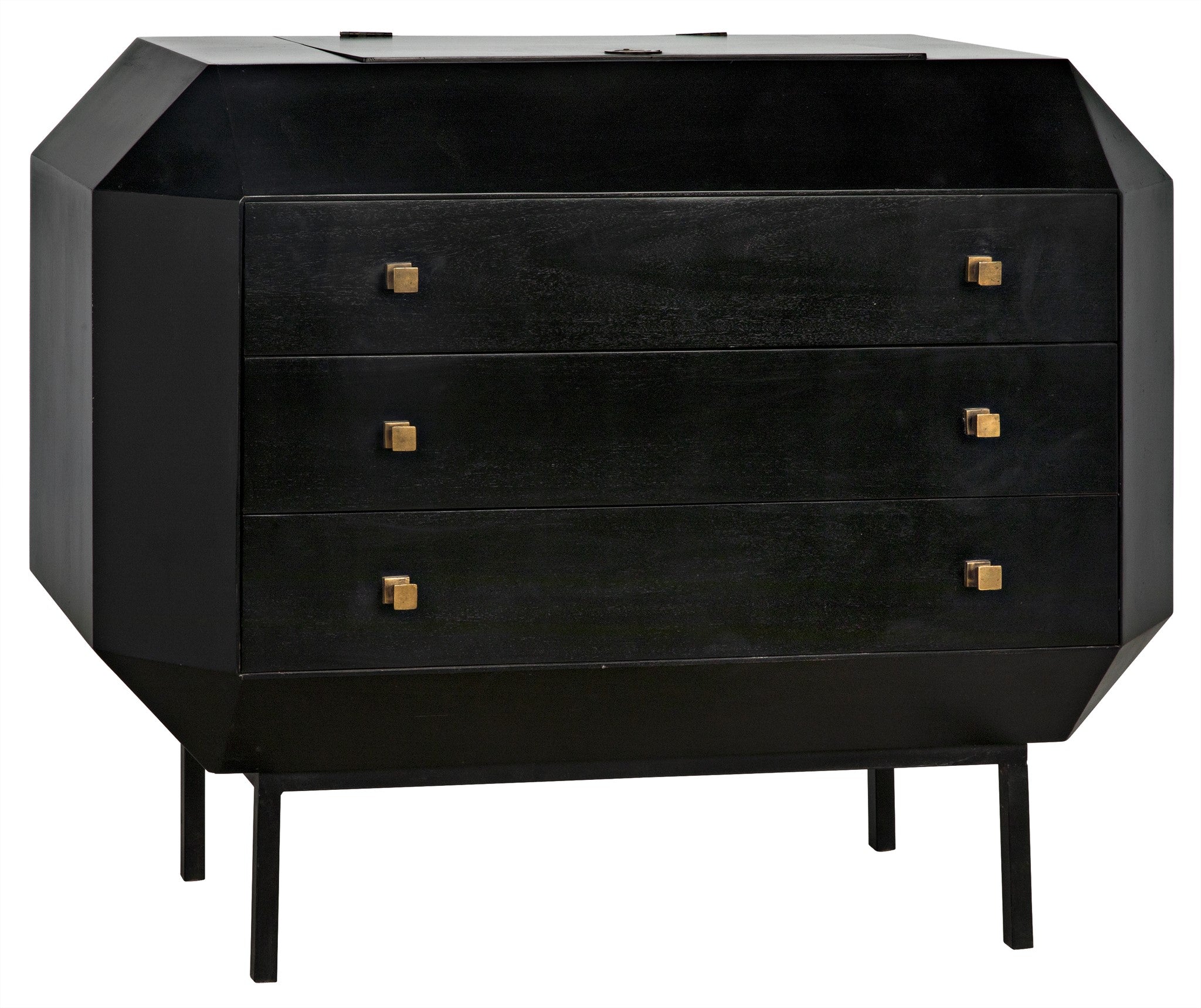 Noir GDRE224HB Rhiana Hand Rubbed Black Dresser