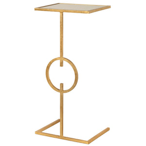 Worlds Away Georgia Cigar Table with Mirror Top – Gold Leaf