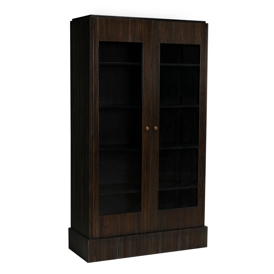 Noho Hutch, Hand Rubbed Black with Light Brown Trim