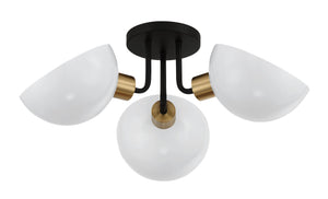 Gigi 3 Light Black & Aged Brass Ceiling Mount