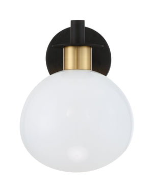 Gigi 1 Light Black & Aged Brass Wall Mount