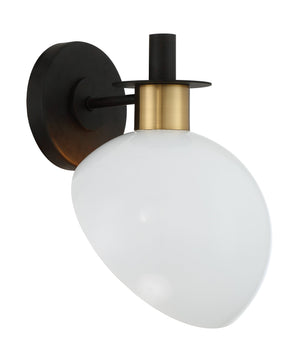 Gigi 1 Light Black & Aged Brass Wall Mount