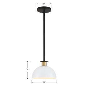 Gigi 1 Light Black & Aged Brass Mini Pendant