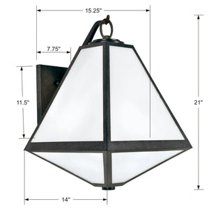 Brian Patrick Flynn for Crystorama Glacier Outdoor 3 Light Black Charcoal Wall Mount