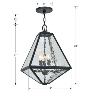 Brian Patrick Flynn for Crystorama Glacier Outdoor 3 Light Black Charcoal Chandelier