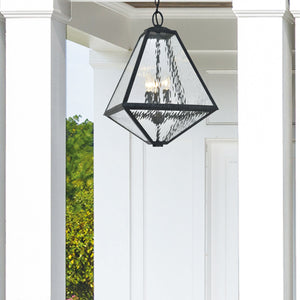 Brian Patrick Flynn for Crystorama Glacier Outdoor 3 Light Black Charcoal Chandelier