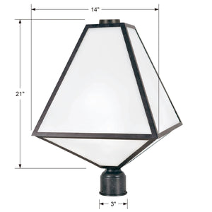 Brian Patrick Flynn for Crystorama Glacier Outdoor 3 Light Black Charcoal Post