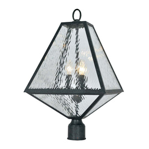 Brian Patrick Flynn for Crystorama Glacier Outdoor 3 Light Black Charcoal Large Post