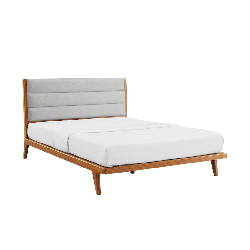 Mercury Upholstered Eastern King Platform Bed,  Amber