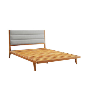 Mercury Upholstered Eastern King Platform Bed,  Amber