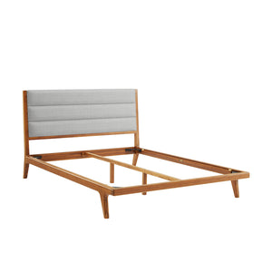 Mercury Upholstered Eastern King Platform Bed,  Amber