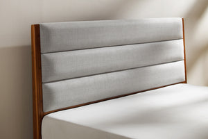 Mercury Upholstered Eastern King Platform Bed,  Amber