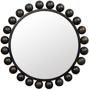 Noir Round Cooper Mirror - Black