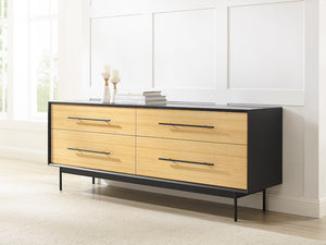 Santa Cruz Four Drawer Double Dresser, Wheat