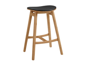 Skol Counter Height Stool With Leather Seat, Caramelized, (Set of 2)