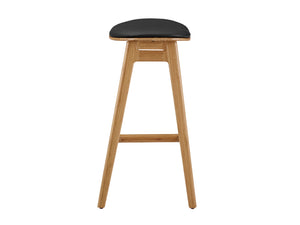 Skol Counter Height Stool With Leather Seat, Caramelized, (Set of 2)