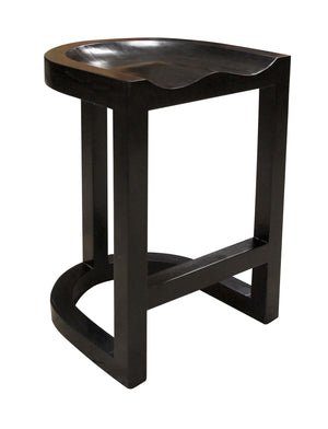 Noir Saddle Counter Stool - Hand Rubbed Black