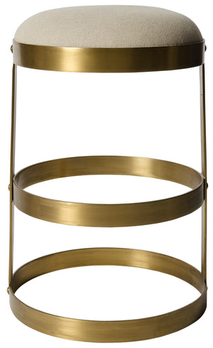 Noir Dior Round Counter Stool - Brass