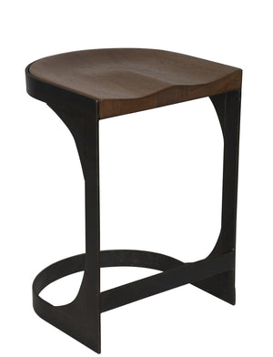 Noir Baxter Minimalist Counter Stool - Walnut