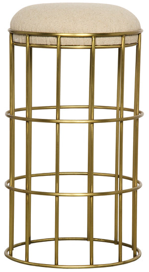 Noir Ryley Metal Counter Stool - Gold Finish