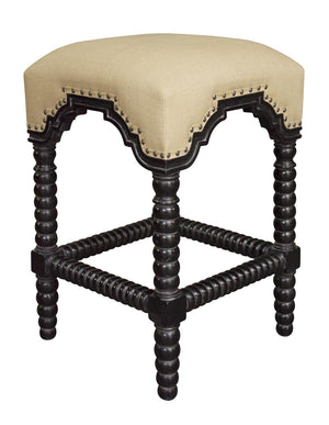 Noir Abacus Counter Stool - Hand Rubbed Black