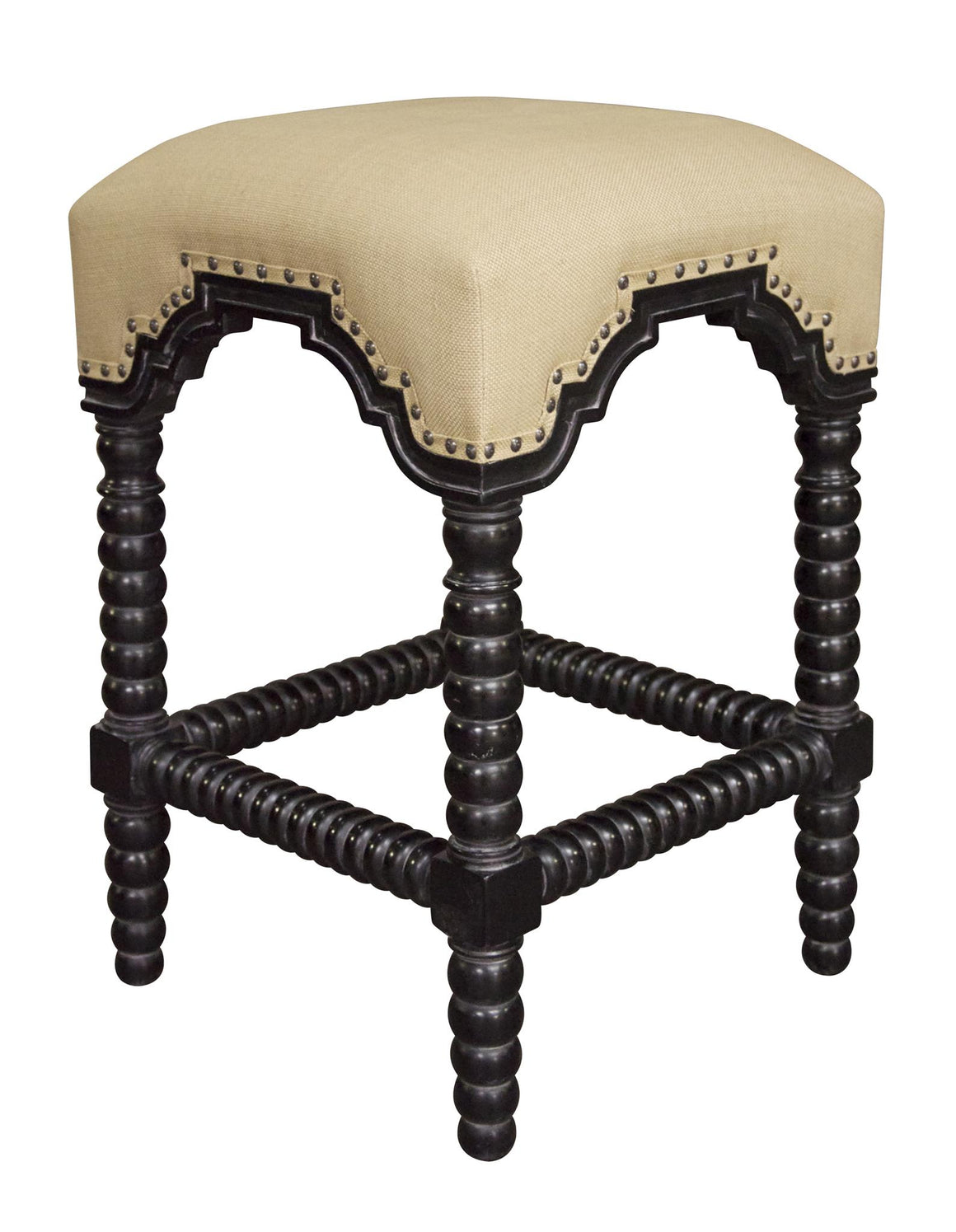 Noir Abacus Counter Stool - Hand Rubbed Black
