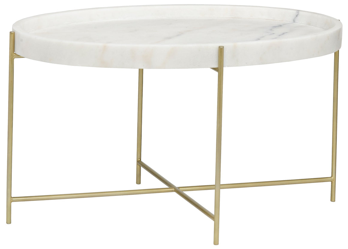 Noir Che Cocktail Table - Antique Brass - Metal and Stone