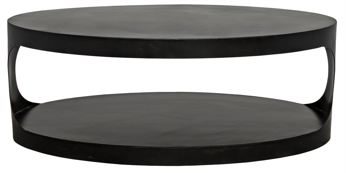 Noir Eclipse Oval Coffee Table - Black Metal
