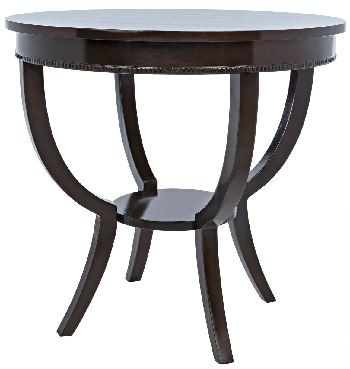 Noir Scheffield Round End Table - Distressed Brown