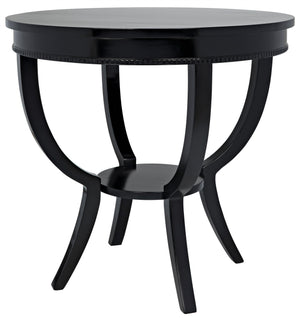 Noir Scheffield Round End Table - Black
